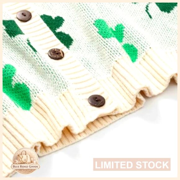 Funny Animal Floral Christmas Tree Long Sleeve Button Knit Cardigan Sweater - Picture 4 of 5